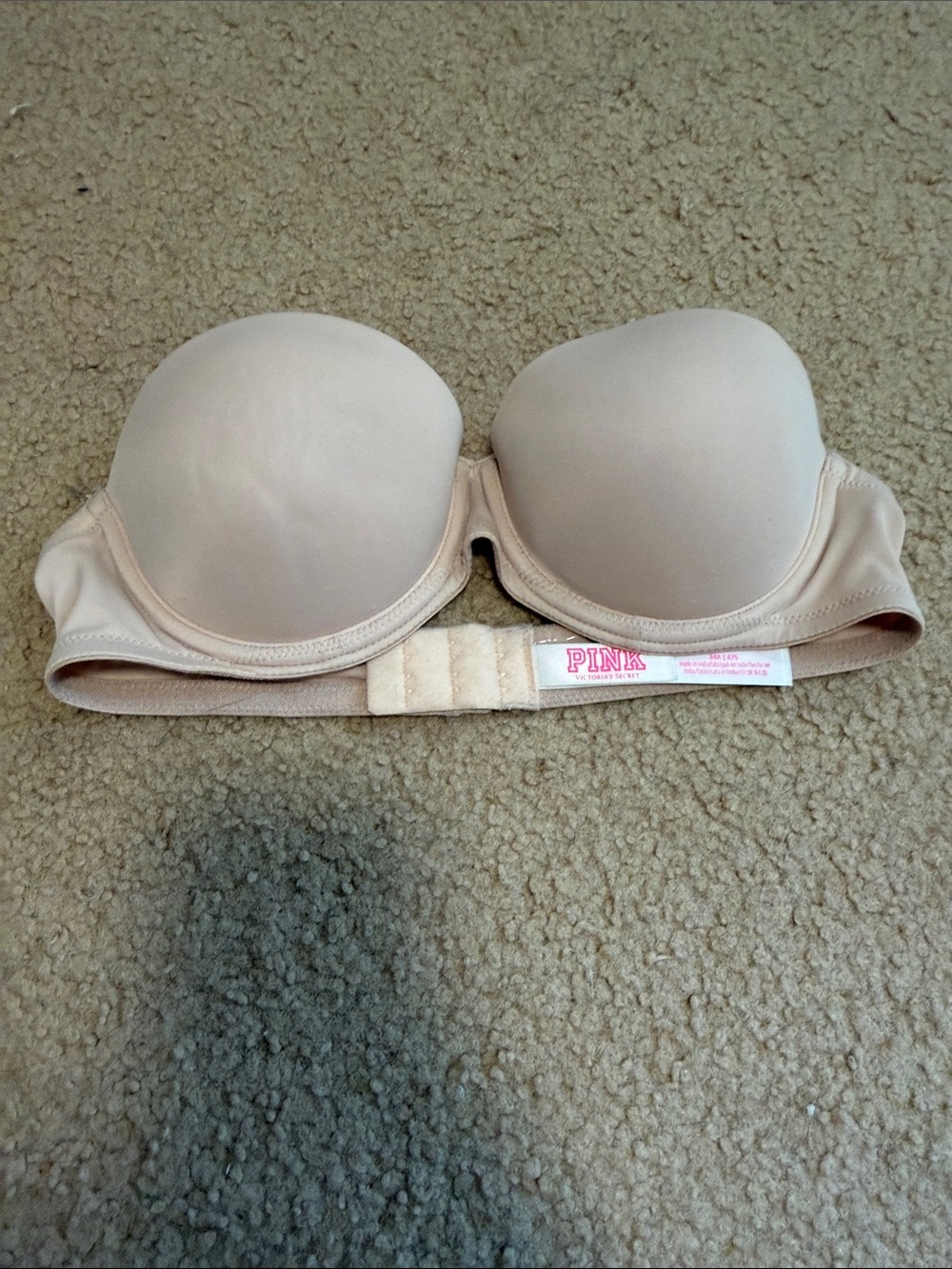 PINK Victoria's Secret Light Nude Strapless Molded Push-Up Bra
